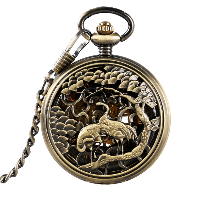 Montre À Gousset Femme Oiseaux Japonais