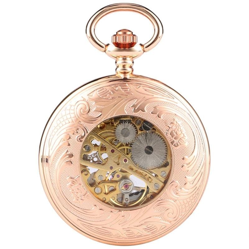 Montre À Gousset Femme Squelette Or Rose